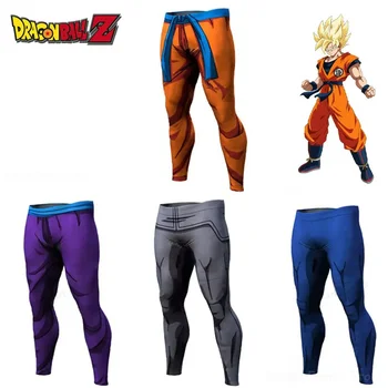 Брюки для фитнеса Dragon Ball Son Goku, колготки, компрессионные брюки, Леггинсы для бега, мужские спортивные тренировочные брюки, Спортивная одежда для бега трусцой