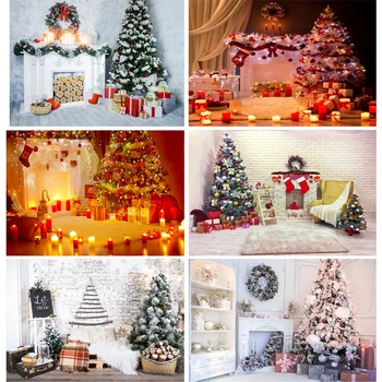 Рождественские фоны для фотосъемки SHUOZHIKE, реквизит, Рождественская елка, камин, ткань для фотосъемки CHM-011