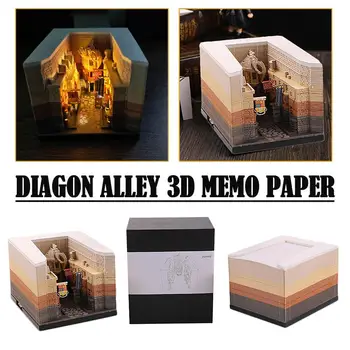 Диагональная Аллея 3D Блокнот 2024 Календарь DIY Домашняя Бумага Для Заметок С Подсветкой Для Школы Бизнеса Семейных Заметок Рождество A0X4