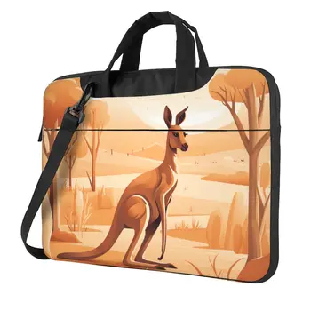 Сумка для ноутбука Kangaroo С Векторными Плоскими Животными Для Macbook Air Pro Microsoft Fashion Travel Sleeve Case 13 14 15 15.6 Чехол