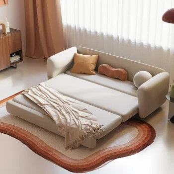 Диван-кровать двойного назначения, легкая роскошь, компактное устройство, многофункциональная, складывающаяся и растягивающаяся технология, популярная ткань, простой дизайн