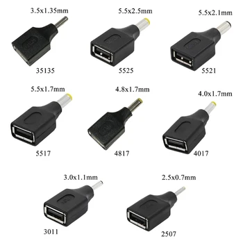 Разъем USB для подключения адаптера 2.5x0.7mm 3.5x1.35mm 4.0x1.7mm 5.5x2.5mm