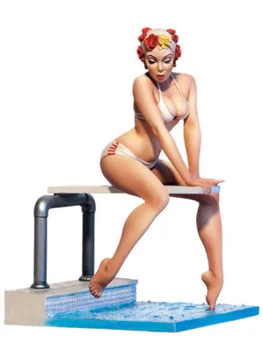 1/20 80 мм летняя крутая девушка для плавания 80 мм игрушечная модель из смолы Миниатюрный комплект в разобранном виде неокрашенный