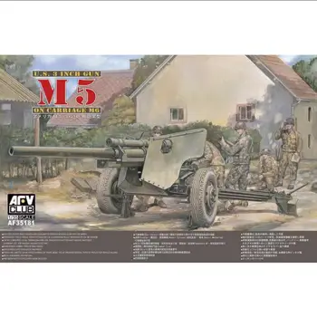 AFV Club 1/35 Масштаб AF35181 3-дюймовая пушка M5 времен Второй мировой войны США на лафете M6