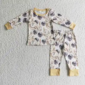 Готовые к отправке детские наряды с Новым годом оптом, комплекты пижам для маленьких мальчиков, комплекты пижам для мальчиков