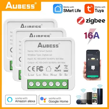 16A Требуется Tuya Zigbee Mini Smart Switch Smart Life App Удаленные Модули автоматизации DIY Голосом Через Alexa Google Home Gateway