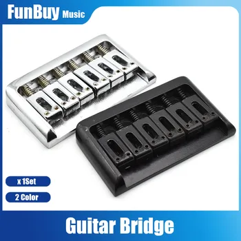 6-струнная Электрогитара С фиксированным мостом Hardtail, Регулируемым по высоте, Хромированный Черный Аксессуары для гитары