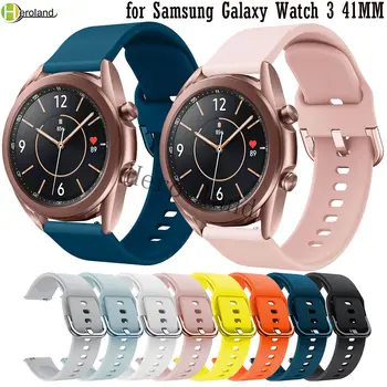 силиконовый ремешок 20 мм для Samsung Galaxy Watch 3 41 мм / Amazfit GTS 2 Smart Wristband браслет для Garmin venu sq