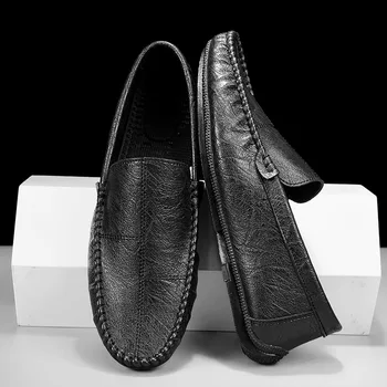 Повседневная обувь для вождения для мужчин Классический досуг Легкие мужские удобные Мягкие Лоферы Мокасины Кожаная обувь