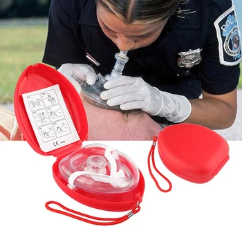 1 шт. Маска для искусственного дыхания с односторонним дыхательным клапаном, Дыхательная маска для обучения искусственному дыханию, Дыхательная маска для защиты спасателей, Аксессуары для масок
