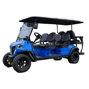 Уличный электрический гольф-кар с литиевой батареей, 6-местный экскурсионный самокат мощностью 5000 Вт, 4-колесный солнечный электрический гольф-кар