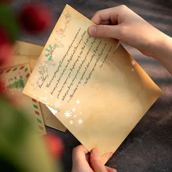 6 шт. /компл. Вечеринка Снеговик Санта Клаус Приглашение Подарок Крафт-Бумага Письмо Бумага Рождественский Блокнот Для Писем Рождественские Конверты