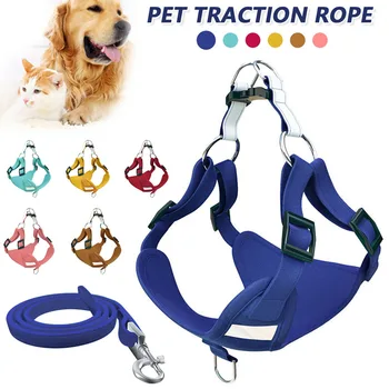 Собачья шлейка, дышащий регулируемый жилет с мягкой подкладкой для домашних животных, шлейка для выгула собаки и кошки на открытом воздухе, собачья шлейка без натяжения