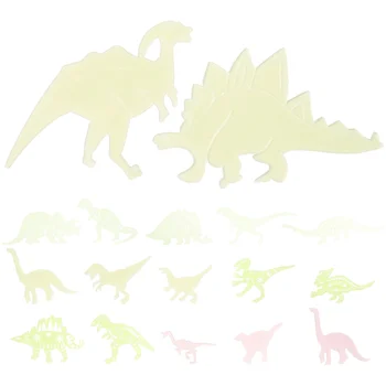 4 Комплекта светящихся Наклеек с динозавром, Наклейка на спальню, Самоклеящиеся Светящиеся Наклейки на темную стену, Украшающие Пластиковую наклейку для студента