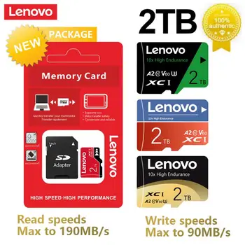 Lenovo 1TB Оригинальная Высокоскоростная Карта Micro TF /SD SD Карта Памяти 512GB 256GB 128GB Mini Flash Card Class10 Для Камеры /Телефона/ПК