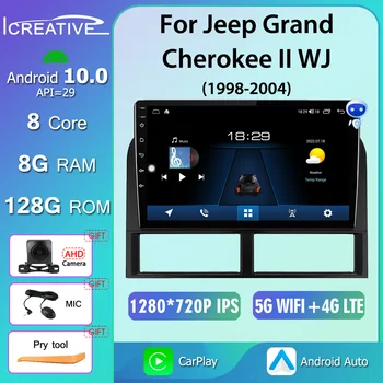 8-Ядерный Автомобильный Радиоприемник Android 10 Для Jeep Grand Cherokee II WJ 1998-2004 Мультимедийный плеер Навигация GPS CarPlay Auto 2din dvd HU