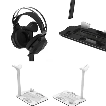 для PS5 Slim Host Стеллаж для хранения Многофункциональная база для рассеивания тепла Зарядка игрового контроллера Зарядка и диск Белый Черный