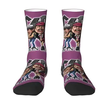 Забавные мужские носки в стиле хэви-метал-рок AC DC Унисекс, теплые удобные носки для экипажа с 3D-печатью