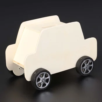 Деревянная копилка в форме автомобиля, копилка для денег, креативный банк монет, развивающие игрушки для творчества 