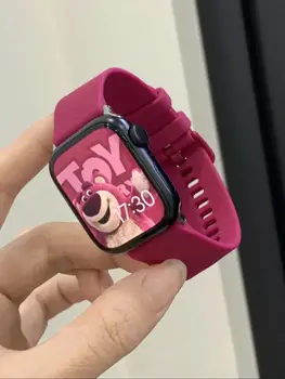Силиконовый ремешок для Apple Watch Band 49 мм Ultra 8SE 7 6 5 4 40/ 44 мм 41/45 мм резиновый браслет для Iwatch 3 2 1 38/ 42 мм спортивная петля