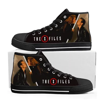 Секретные материалы Высокие кроссовки Мужские женские подростковые высококачественные парусиновые кроссовки Fox Mulder пара обуви Повседневная обувь на заказ
