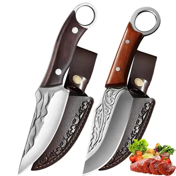 Портативный нож в ножнах, бытовой нож для фруктов из нержавеющей стали, походный нож, нож для мяса, кухонные принадлежности