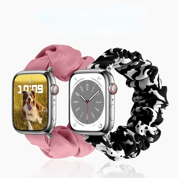 Нейлоновый Ремешок-Резинка Для Apple Watch Band 44мм 40мм 42мм 38мм Ultra 49мм Solo Loop Браслет Iwatch 5 4 3 SE 6 7 8 45мм 41мм
