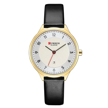 Оригинальные женские наручные часы Curren, кожаные кварцевые наручные часы, роскошные золотые часы для женщин, лучший бренд, подарки для дам