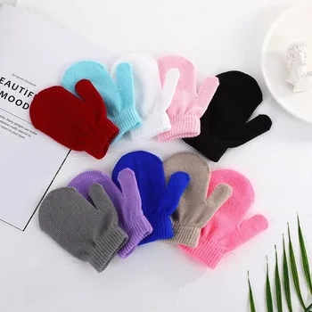 Новые детские перчатки от 1 до 4 лет, осенне-зимние детские трикотажные теплые перчатки для защиты от замерзания, детские перчатки