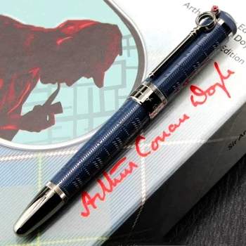 Авторская ручка-роллер с ограниченным тиражом, сэр Артур Конан Дойл, синие и черные Металлические Офисные шариковые ручки с серийным номером