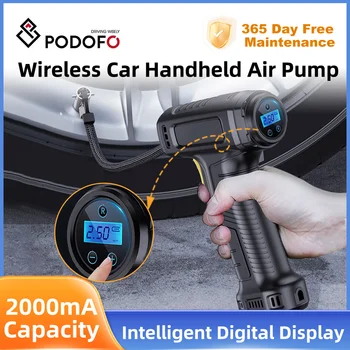 Ручной беспроводной надувной насос Podofo, установленный на автомобиле, интеллектуальный цифровой дисплей, автомобильный надувной насос, надувная машина