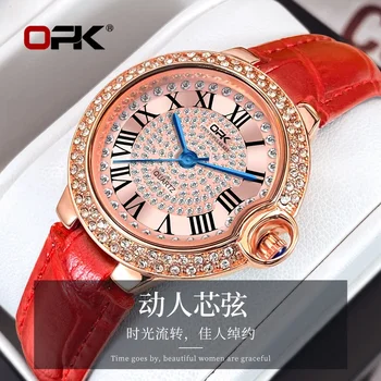 Брендовые часы OPK, хит продаж, стиль ремня, водонепроницаемые люминесцентные кварцевые часы, женские часы
