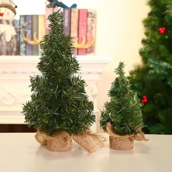 Рождественская елка 20 см, мини-рождественская елка, Льняная Нижняя Елка, Рождественский фестиваль, Витрина для покупок, Украшение столешницы
