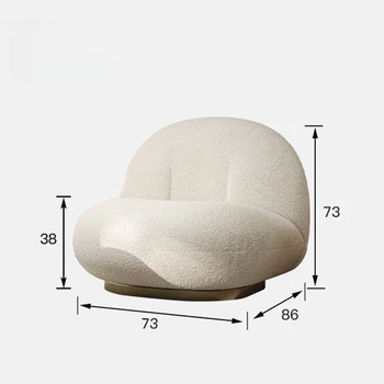 Ленивый Диван-Вращающееся Кресло Средней Древности Из Молочно-Белой Жирной Овечьей шерсти