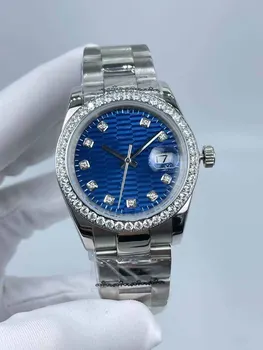 Благородные и модные женские часы 36 мм - Бриллиант - Окошко календаря - Прецизионный стальной ремешок
