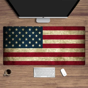 Водонепроницаемый Очень Большой Коврик Для Мыши с Американским Флагом, Противоскользящая Резиновая Основа, Подходит для Игр на Офисном Компьютере, Ноутбуке, Коврике Для Рабочего стола