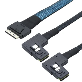 Прочный серверный кабель Oculink PCIe для подключения к Dual 8I SAS SFF-8087 с левым углом наклона для эффективной передачи данных