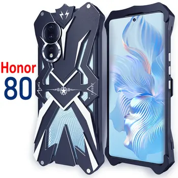 Honor 80 Honor80 Pro Плоский Охлаждающий Чехол Бампер Роскошная Мощная Винтовая Рамка Металлическая Крышка Для Huawei Honor 80 SE PRO Алюминиевые Чехлы