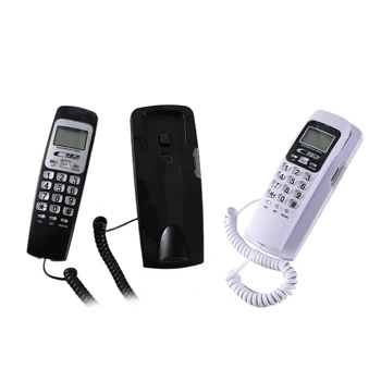 Мини-проводной телефон с регулируемой мелодией звонка и повторным набором номера на ЖК-дисплее