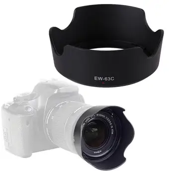 Черная АБС-бленда объектива EW 63C Для Canon EF-S 18-55 мм F/3.5-5.6 IS STM 58 мм Бленда объектива Камеры, Защитная Пленка для объектива EW-63C