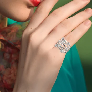 Изысканное кольцо с большим костяшкомдля женщин, серебряное кольцо с цветком сливы, Выдалбливаемое кольцо на палец, модные украшения, аксессуары, подарок R845