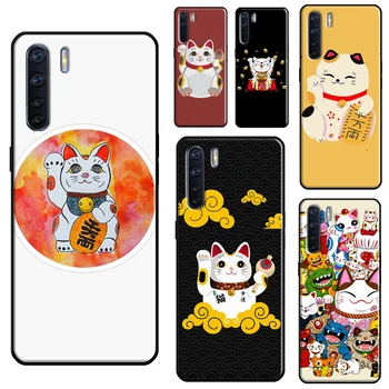 Японский чехол Lucky Cat Art Для OPPO A52 A72 A5 A9 A31 A53 S A15 A83 A91 A93 A54 A74 A94 A1K A3S A5S Чехол для телефона