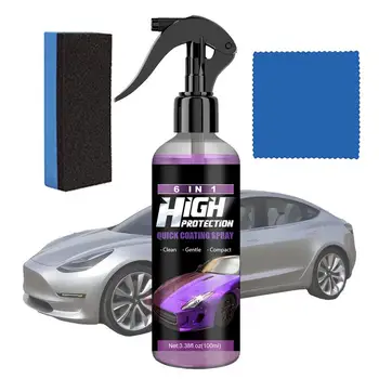 Керамическое напыляющее покрытие для автомобилей С высокой степенью защиты, защитное покрытие для автомобиля, стойкий спрей для полировки автомобиля воском 100 мл для защитного покрытия автомобиля
