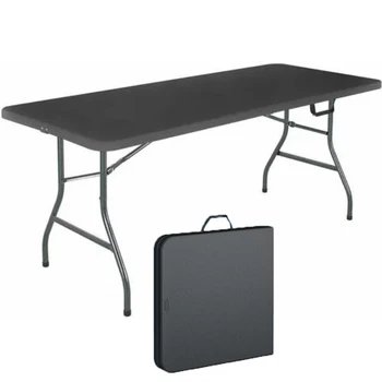 Cosco 6-футовый черный походный стол для кемпинга, складной чемодан, портативный складной столик