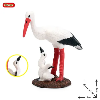 7*3,5*7 см Детская имитационная модель дикого животного птицы Белый журавль мать и дитя Красный журавль Модель крана игрушка