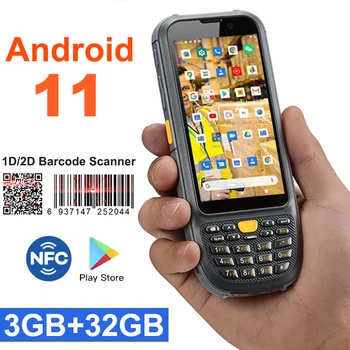 8-Ядерный ПРОЦЕССОР Прочный Компьютер Android 11 3 + 32G Терминал 1D 2D Сканер штрих-кода Безопасный PSAM Промышленный Портативный КПК NFC