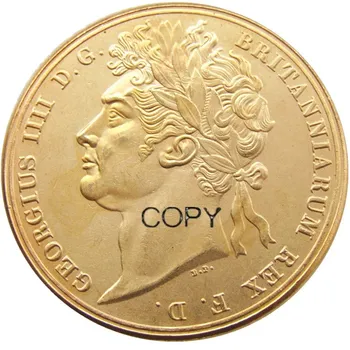 Коронация короля Георга IV 1821 г. Позолоченная копировальная монета
