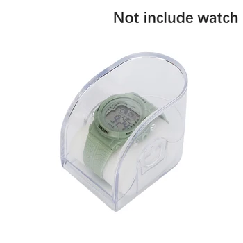 1Шт Прямоугольная Прозрачная коробка Пластиковый Дисплей для часов Держатель для хранения Чехол для смарт-часов для взрослых и детей Защитная коробка Органайзер