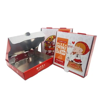 Индивидуальная коробка для пиццы из белого крафт-пластика с пользовательским логотипом, пустая коробка из гофрированного картона для пиццы