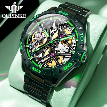 OUPINKE 3196 Оригинальные автоматические механические часы для мужчин, полностью открытые часы с большим циферблатом 50 мм, роскошные мужские наручные часы от ведущего бренда